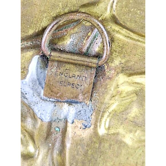 Elpec England Brass Embossed Fruit Wall Hanging Plaques 7 1/2" Home Decor 80s x4 - Picture 10 of 16